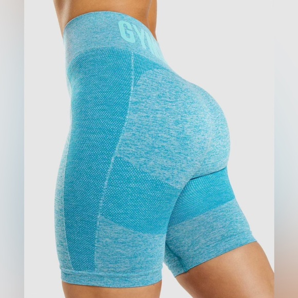 GYMSHARK Flex Cycling Shorts in Hydro Teal Marl - Picture 3 of 8